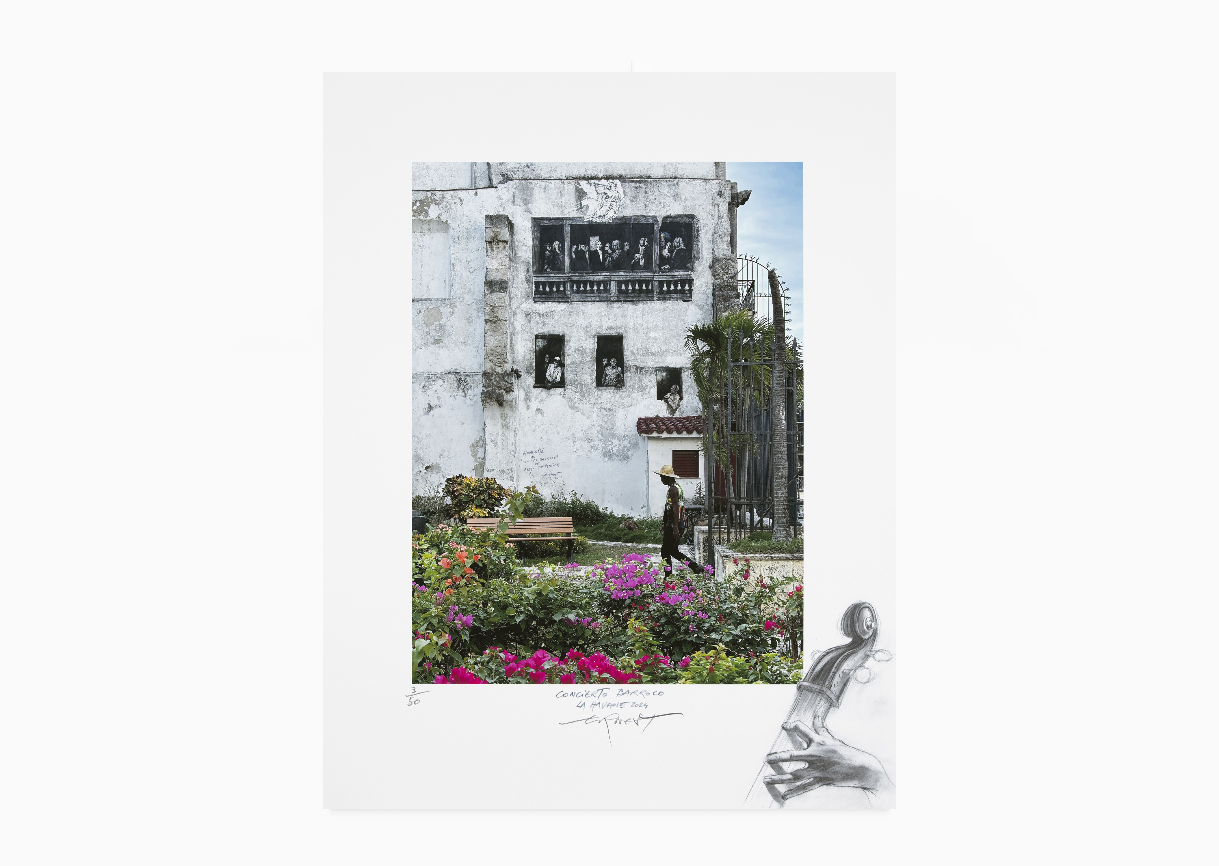 estampe Concierto Barroco - La Havane 2024 Ernest Pignon-Ernest